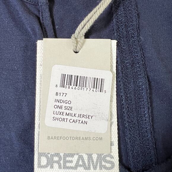 Barefoot Dreams Womens Luxe‎ Milk Jersey Short Caftan Indigo One Size Beachy NWT - Picture 8 of 10